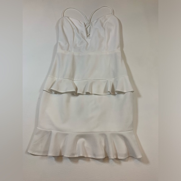 NWT Blue Blush white ruffled mini dress lined small (bin J) - Picture 5 of 16